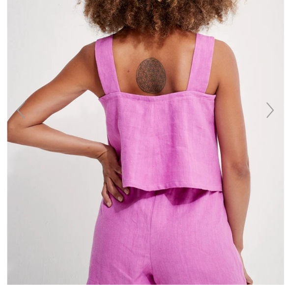 Back Beat Co. Linen Knot Cami in Cyber - Picture 2 of 7